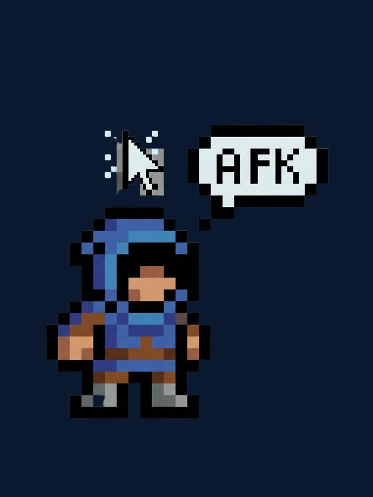 AFK Pixel Mode – Idle Retro Gaming Meme Design by ChaosNest