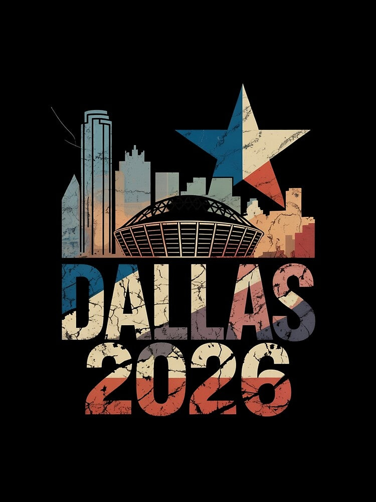 Dallas 2026 Texas Soccer Souvenir T-Shirt V6 by DarylWelsh2024