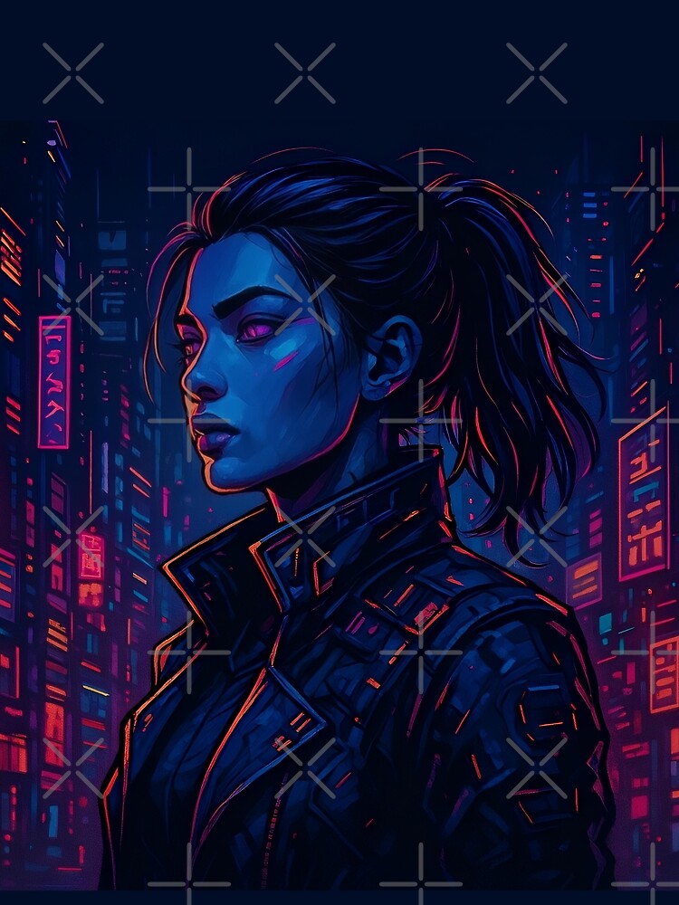 Cyberpunk Woman Neon by Amr Siam