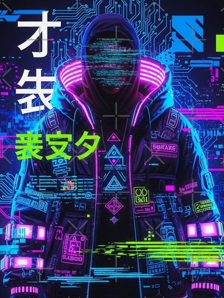 Cyberpunk neon glitch streetwear classic tshirt by anandsiva2703