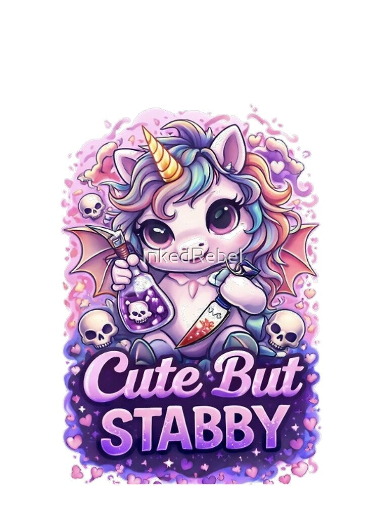 Cute But Stabby PNG Unicorn Kawaii Pastel Goth Funny Design Digital Download by InkedRebel