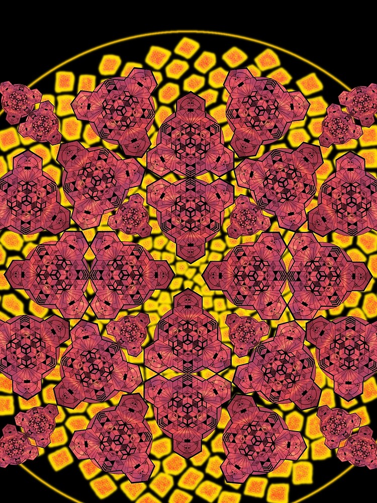 Red Sky Cube Mandala Cacophony & CircleVisions (R&Y) by createVisions