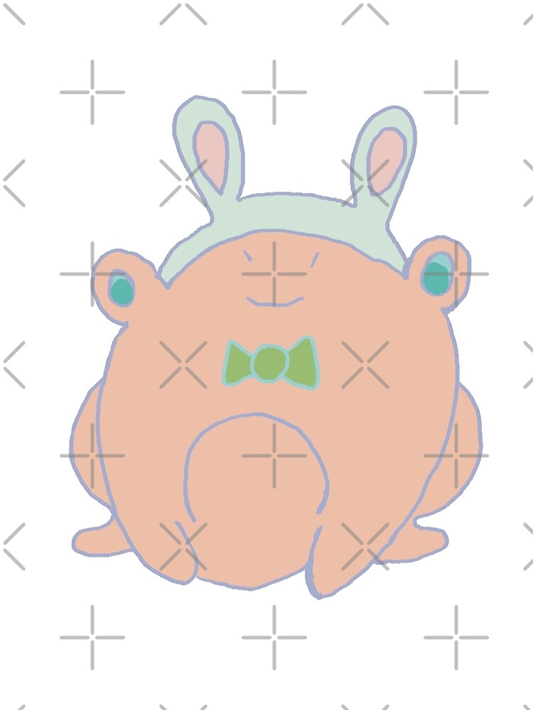 Pink pastel frog wearing rabbit ears by CottageComfortsShoppe
