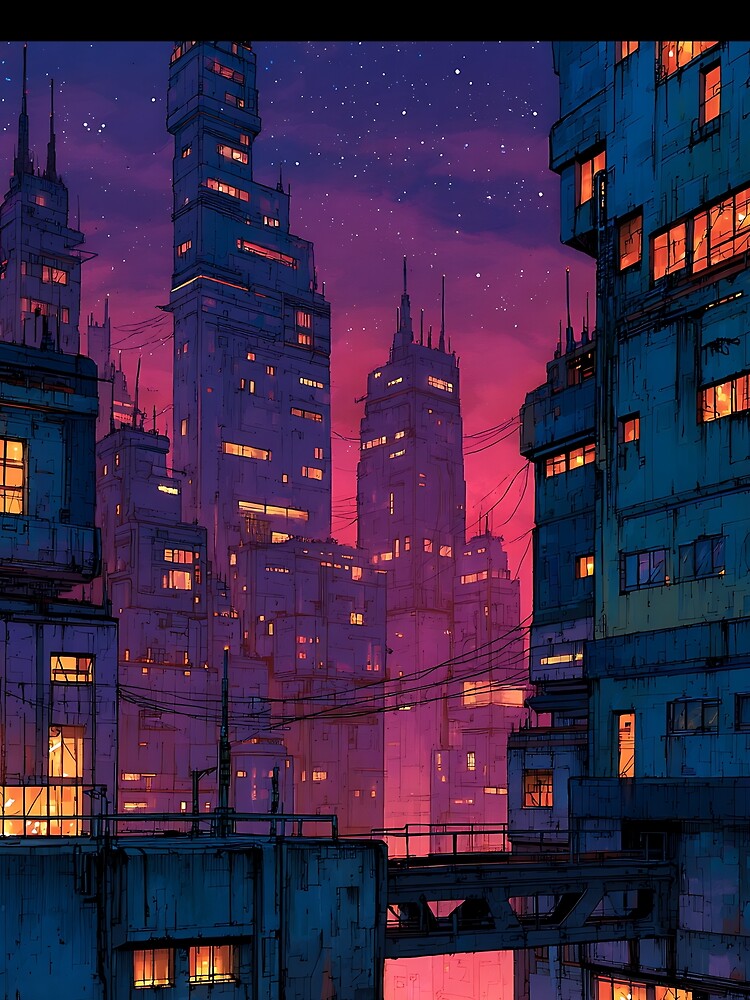 Iconic Cyberpunk Anime City by bapupa