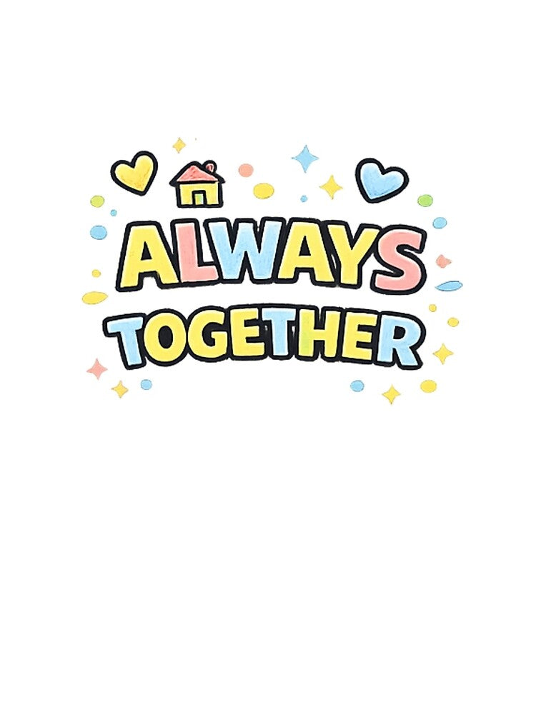 Always Together - Family Childlike Crayon Lettering Art by LEFTERIS-DESIGN