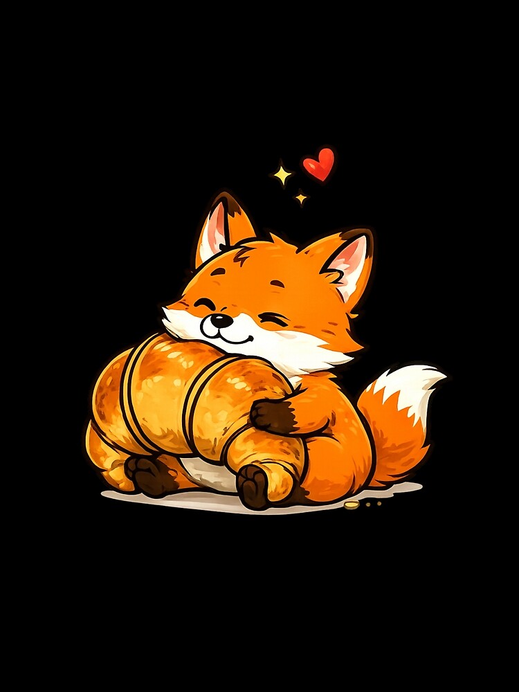 Cute Croissant Lover Fox Design by StyleBloomes