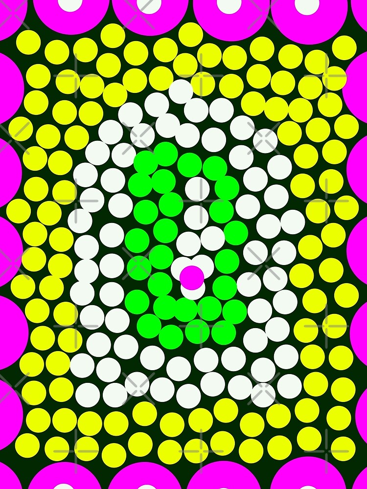 Neon Pulse Mandala | Retro Pop Dot Pattern by BulletKitty82