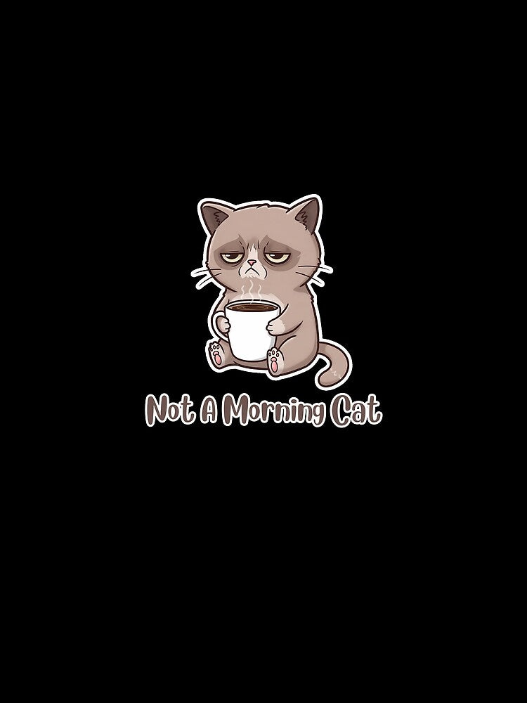 Not a Morning Cat – Grumpy Cat Needs Coffee by Meow Cat