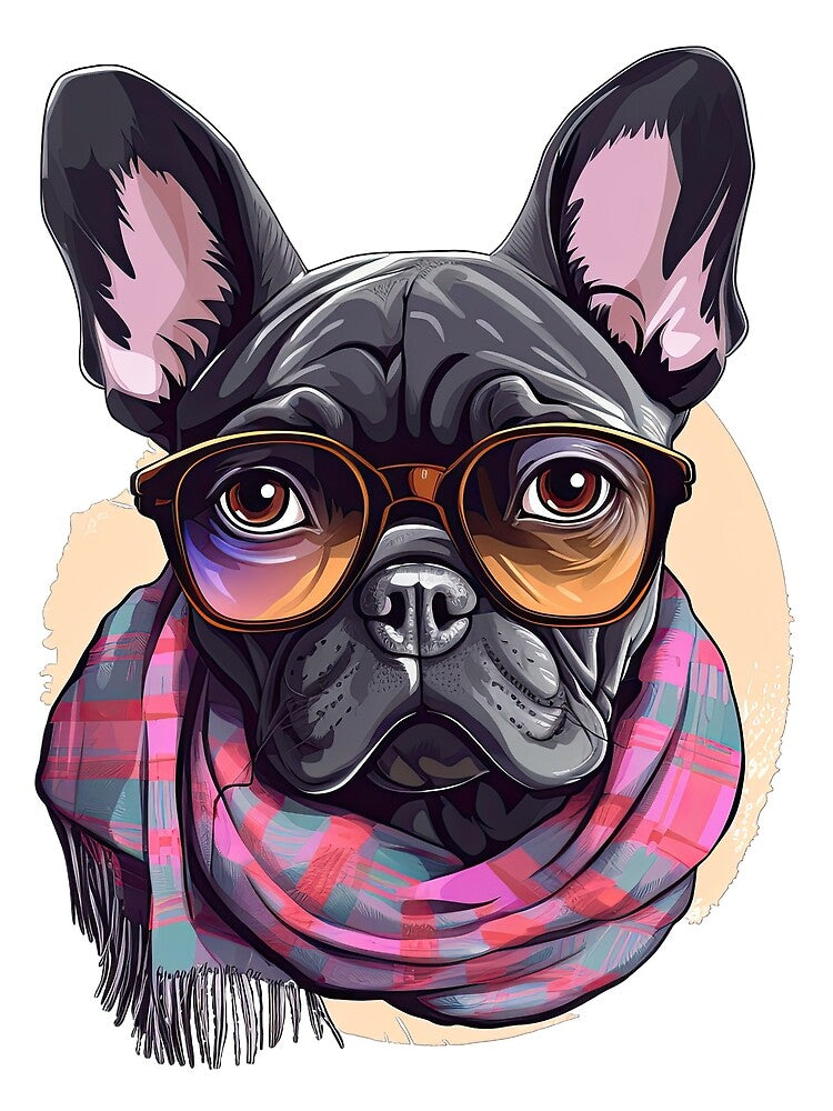 Hipster French Bulldog by ZombieLH