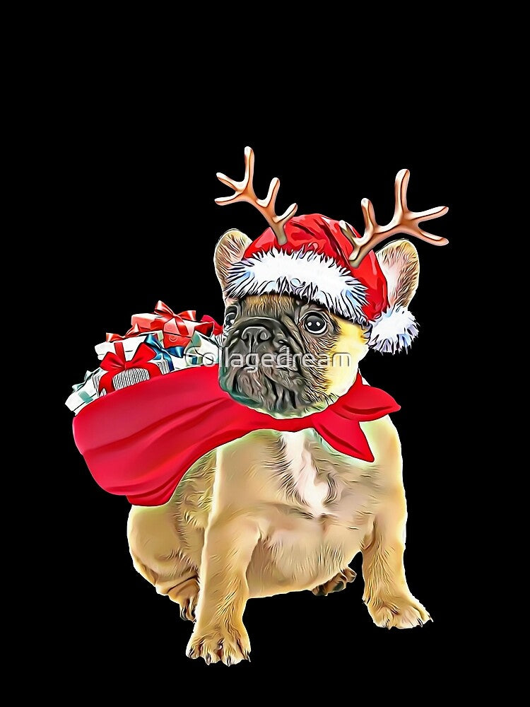 Dog lover christmas, French Bulldog Christmas gifts and Merry Christmas by Collagedream