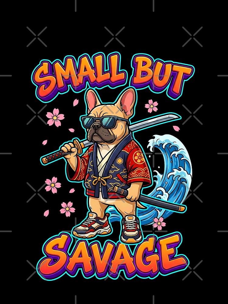 Cool French Bulldog Mascot Streetwear Japanese Wave Graffiti Vector Art by Tong4130