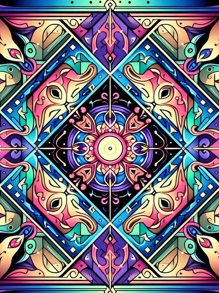 Psychedelic Mandala – Vibrant Symmetry Artwork by Dogandesighn