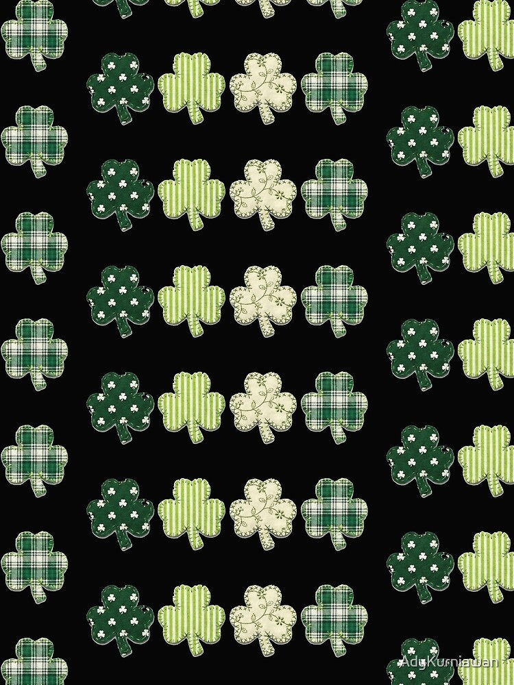 Cute Patchwork Shamrocks Faux Embroidery by AdyKurniawan