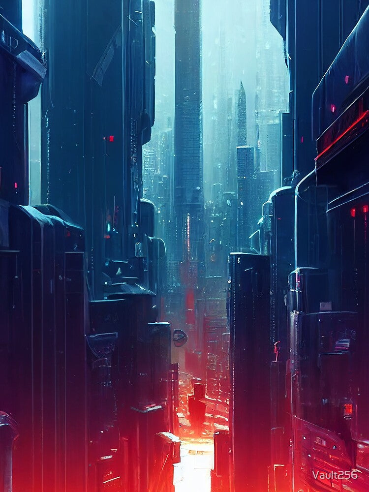 Dark Neon Cyberpunk City - AI Generated Art by Vault256