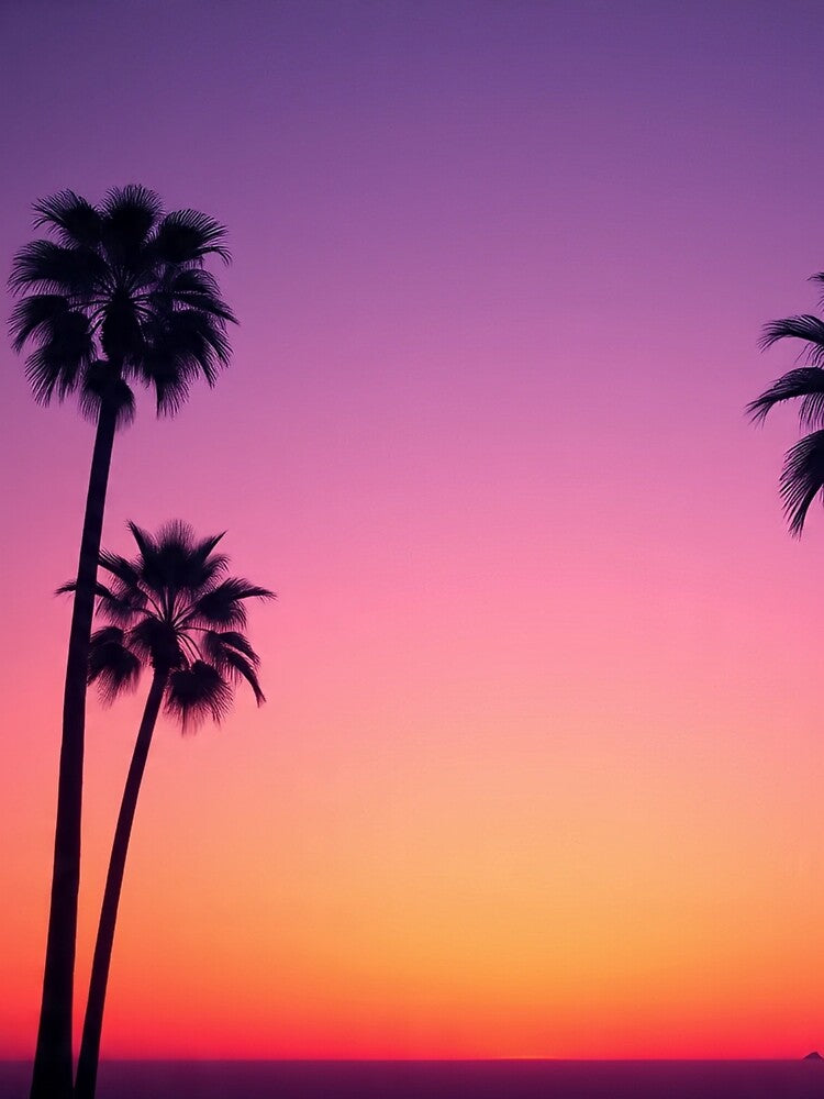 Dreamy Palm Beach Sunset Gradient Sky by Moodoncraft-