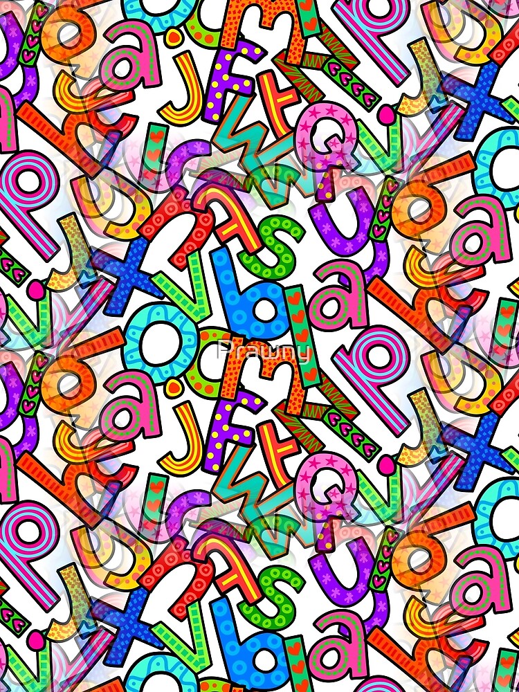 Doodle Lowercase Alphabet Pattern by Prawny