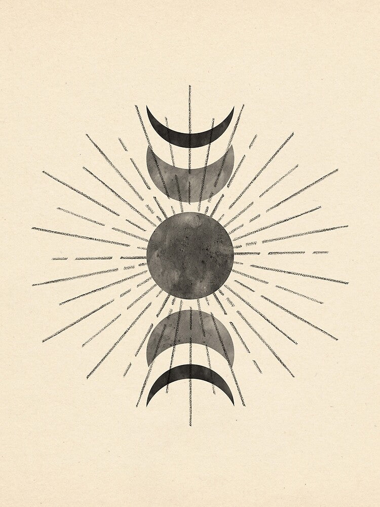 Moon phases, beige and gray by WhalesWay