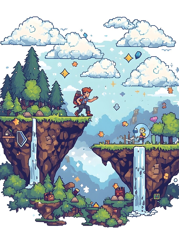 Retro Platform Adventure 90s Pixel Gaming by ThePixelArchive
