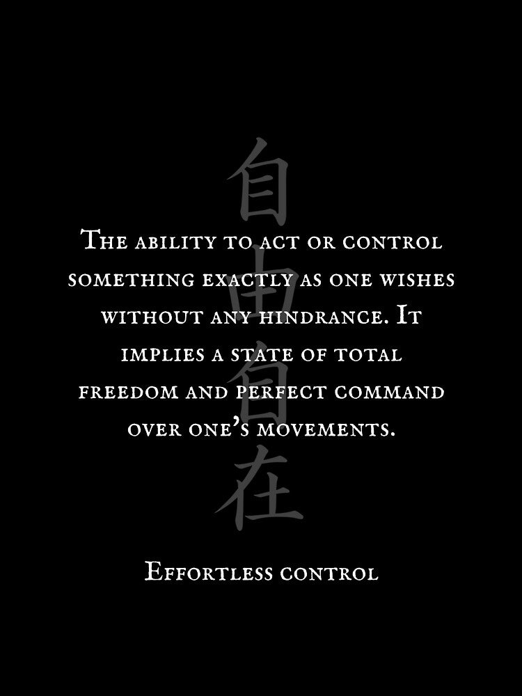 自由自在 (Jiyu-Jizai) - Effortless control | Japanese Kanji Art 2 by KANJI T-SHIRT SHOP
