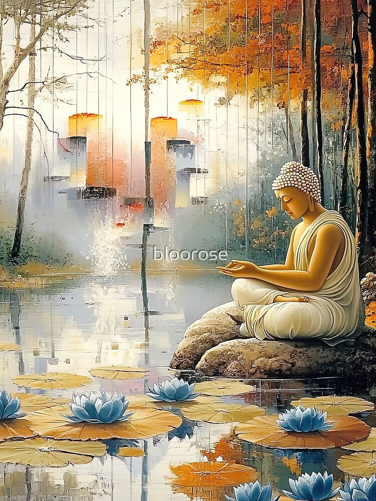 Autumnal Stillness: Meditation by the Lotus Pond by bloorose