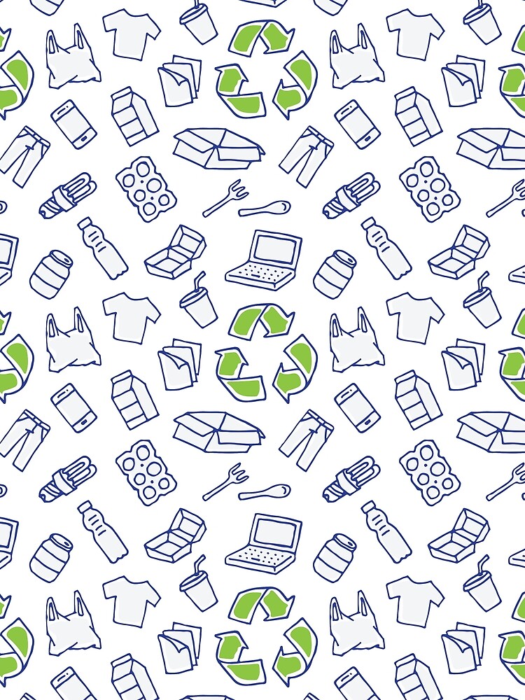 Recyclable things hand drawn pattern by AleksOrel