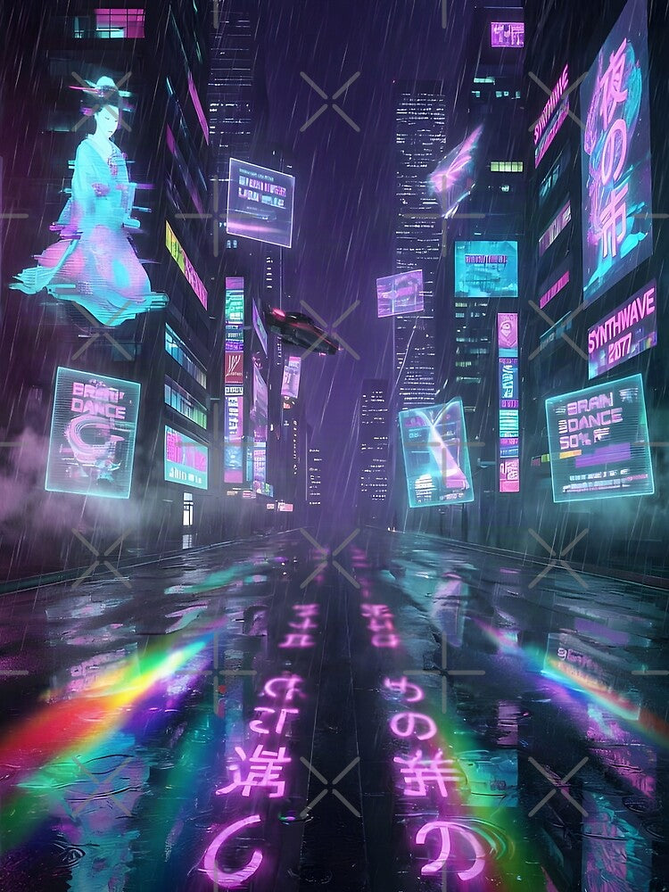 Neon Rain City – Cyberpunk Future Metropolis at Night by DreamyWallVibes