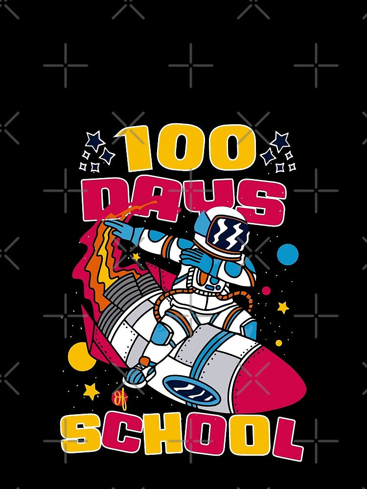 100 days of school featuring Astronauts dabbing on a rocket #4 by XYDstore