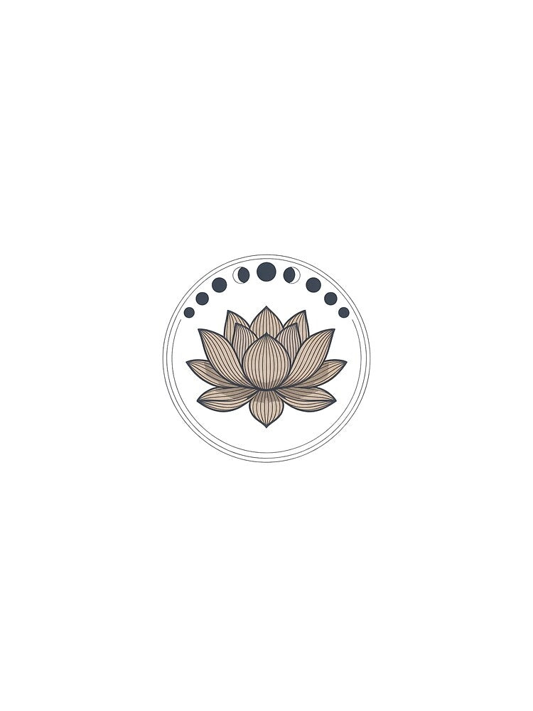 Lotus and Moon Phases – Spiritual Minimalist Symbol by ArtByYunus