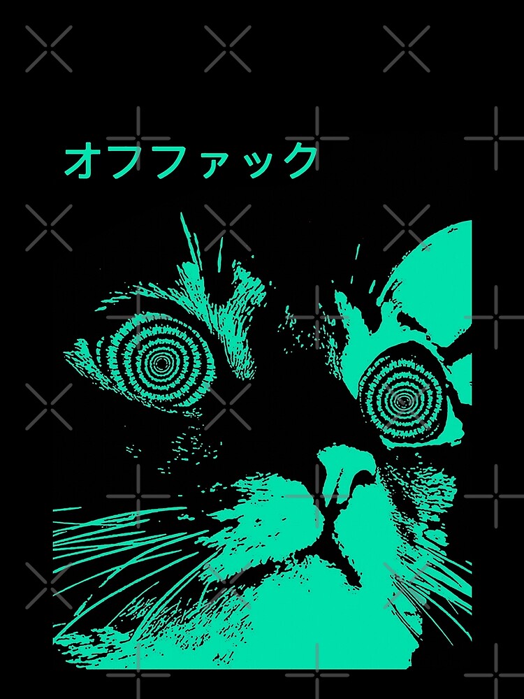 Vaporwave Cool Cat Japanese Urban Neon Style by OWLvision33