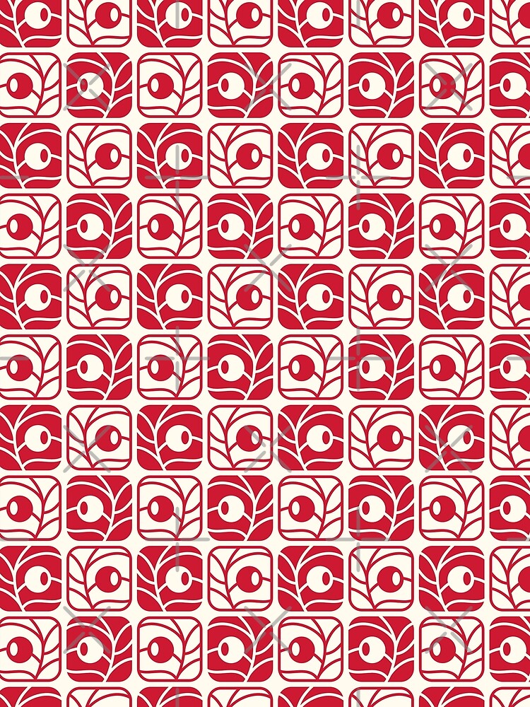 2565 - viva magenta floral tiles pattern by RouCouCou