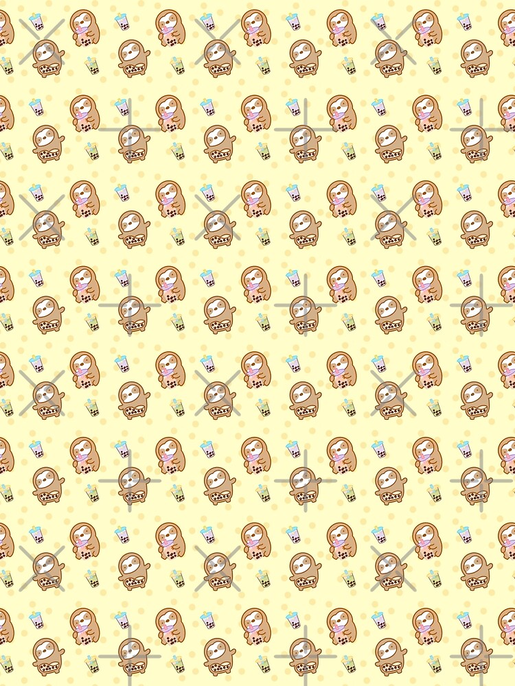 Cute Yellow Boba Lover Sloths by theslothinme