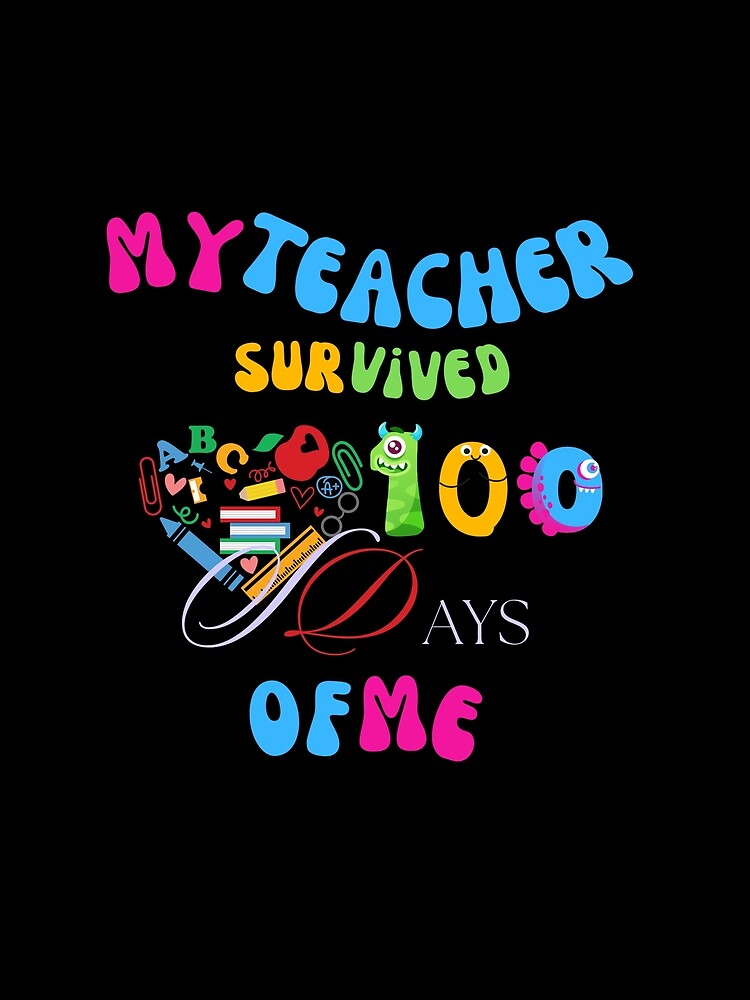 Funny School Boys Girls Kids Gift 100 Days Of School by JaaCreativeShop