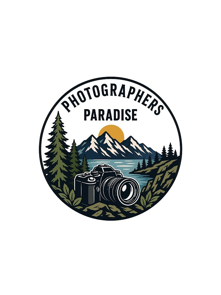 Photographers Paradise - Vintage Outdoor Mountain Camera Badge by TontikDesign