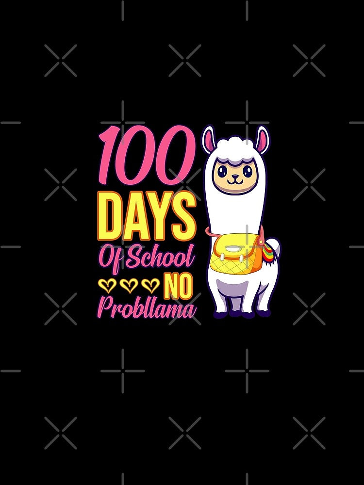 100 Days of School 2021 Tee No Probllama Llama 100th Day by wackodesign