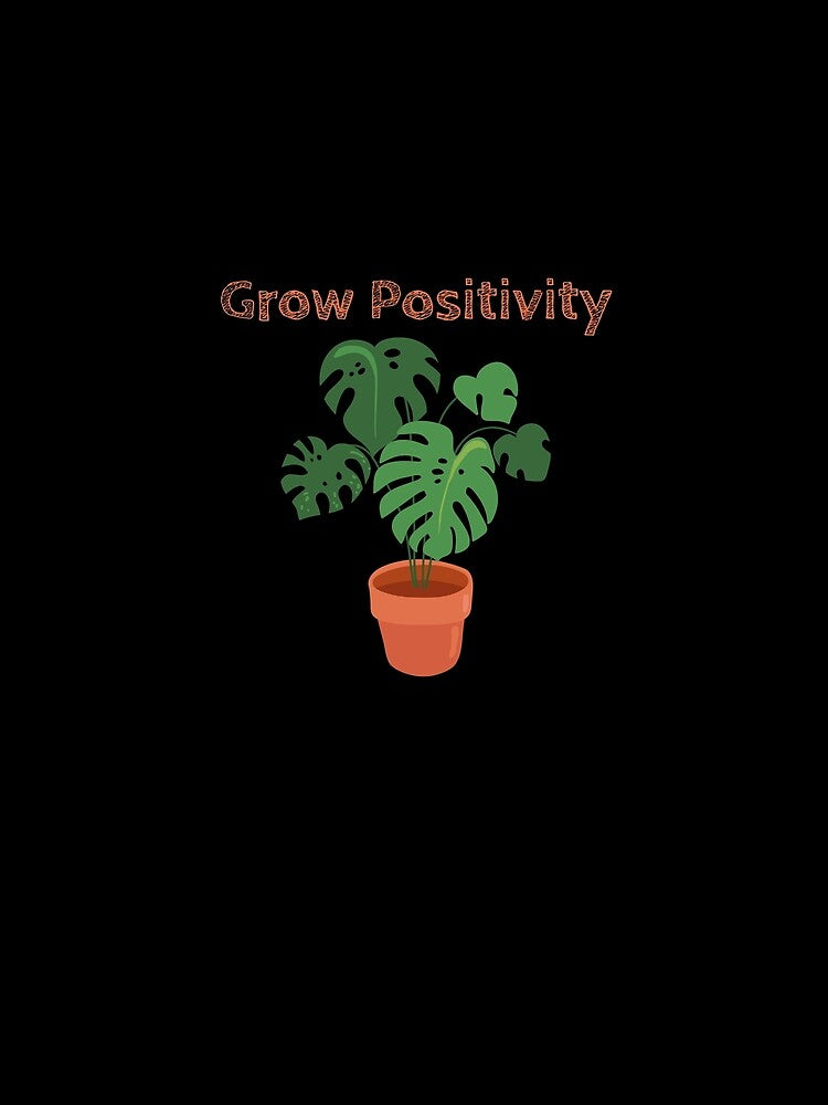 Grow Positivity | Plant Mom | Orange | Monstera | House Plants | Plants | Plant Lady | Plant Lover | Gardener | Gardening | Plant on a Stool by ShoniwDesigns