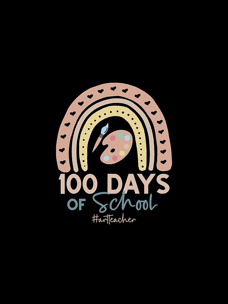 Day Of School Teacher 100 Days Rainbow by Perrydad78