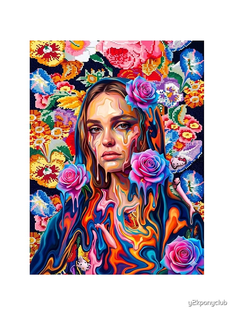 Surreal Liquid Paint Rose Pop Art by y2kponyclub