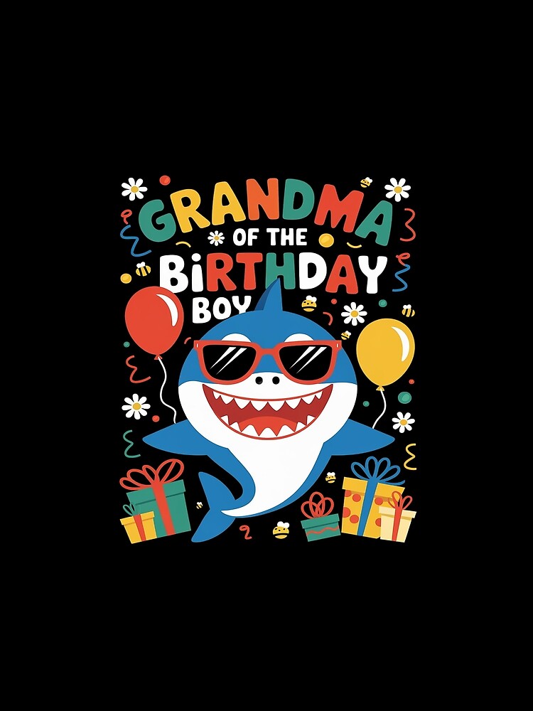 Grandma of the Birthday Boy Family Matching Party Shark 23 by FadeOfThrone