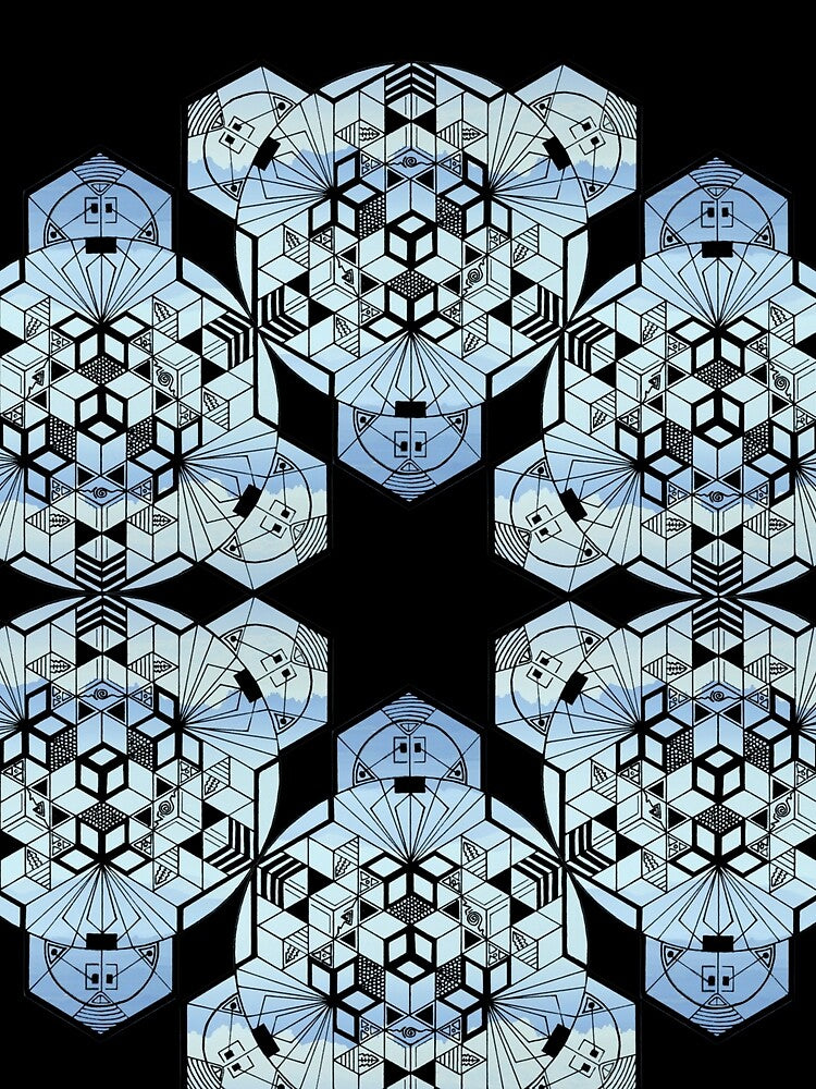 Mountain Range Cube Mandala Star by createVisions