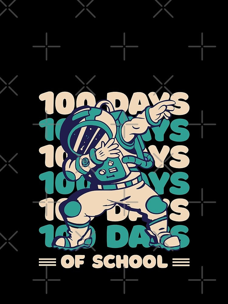 100 days of school typography featuring Astronauts dabbing #3 by XYDstore