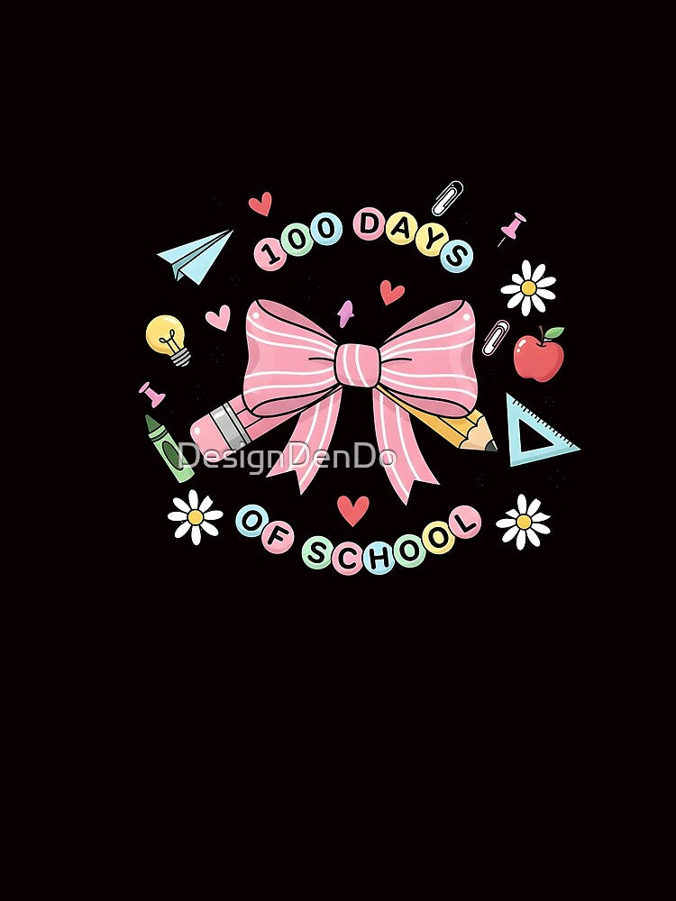 100 Days of School Coquette, Teacher 100 Days Bracelet, Coquette Teacher, 100 Days Design, Coquette Pink Bow, Teacher Stuff by DesignDenDo ⭐⭐⭐⭐⭐
