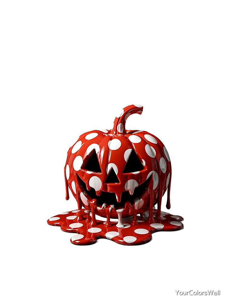 Melting Polka Dot Halloween Pumpkin Pop Art by YourColorsWall