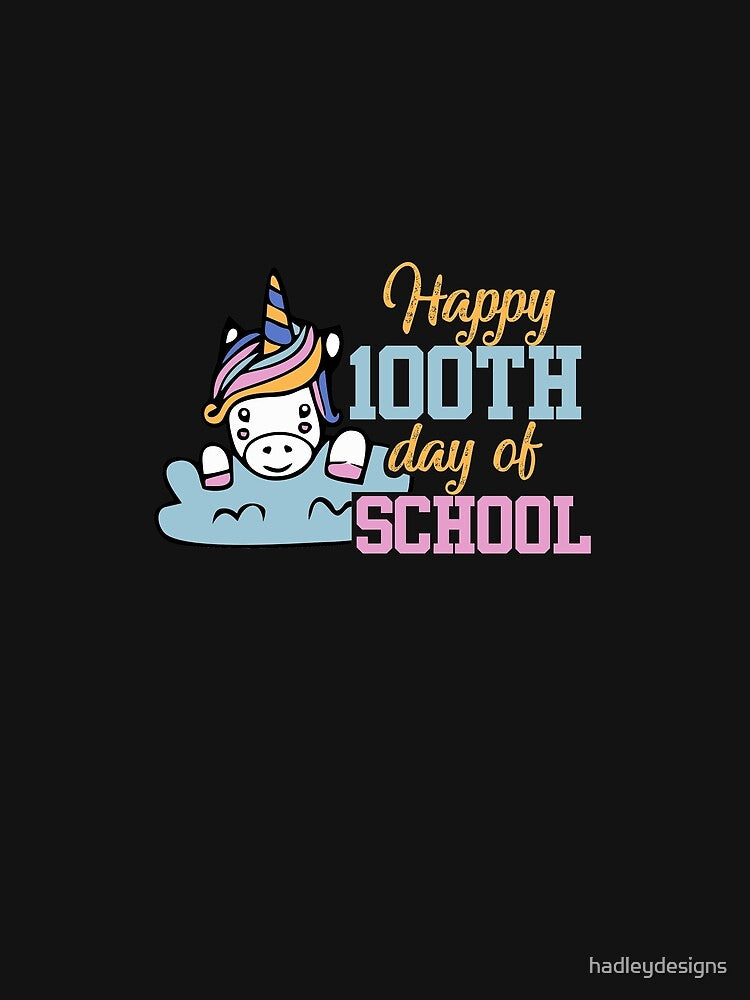 Happy 100th Day of School for Elementary Students unicorn 3 Copy Copy by hadleydesigns