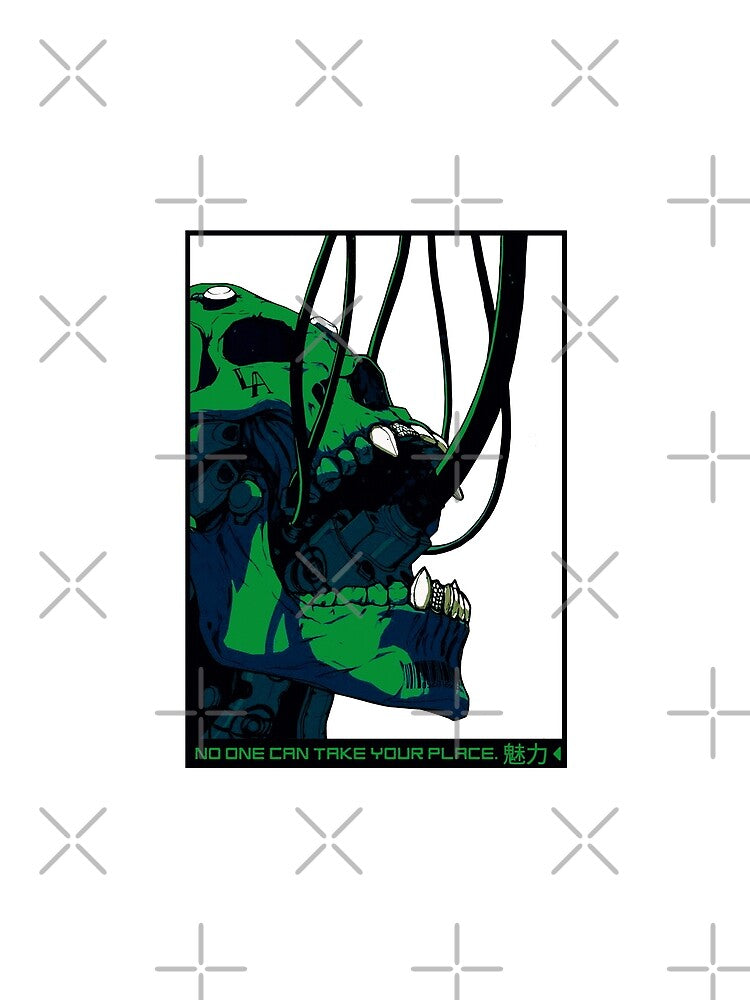 Vaporwave Cyberpunk Cyborg Skull by OWLvision33