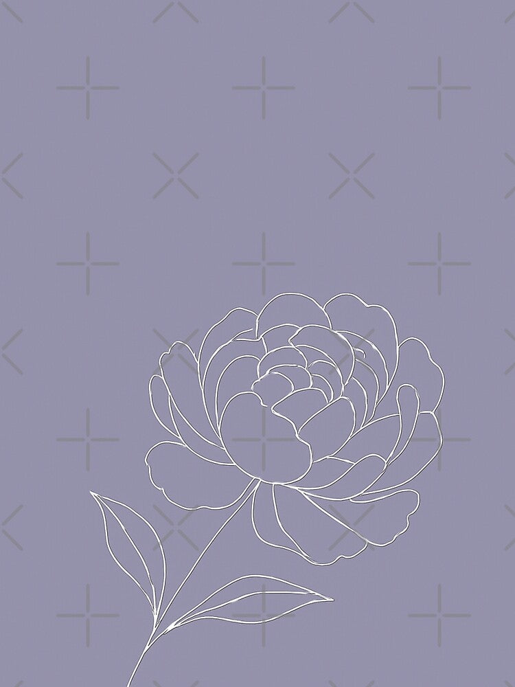 Offset Peony Bloom — Minimalist Botanical Line Art Collection 4 by VoglR