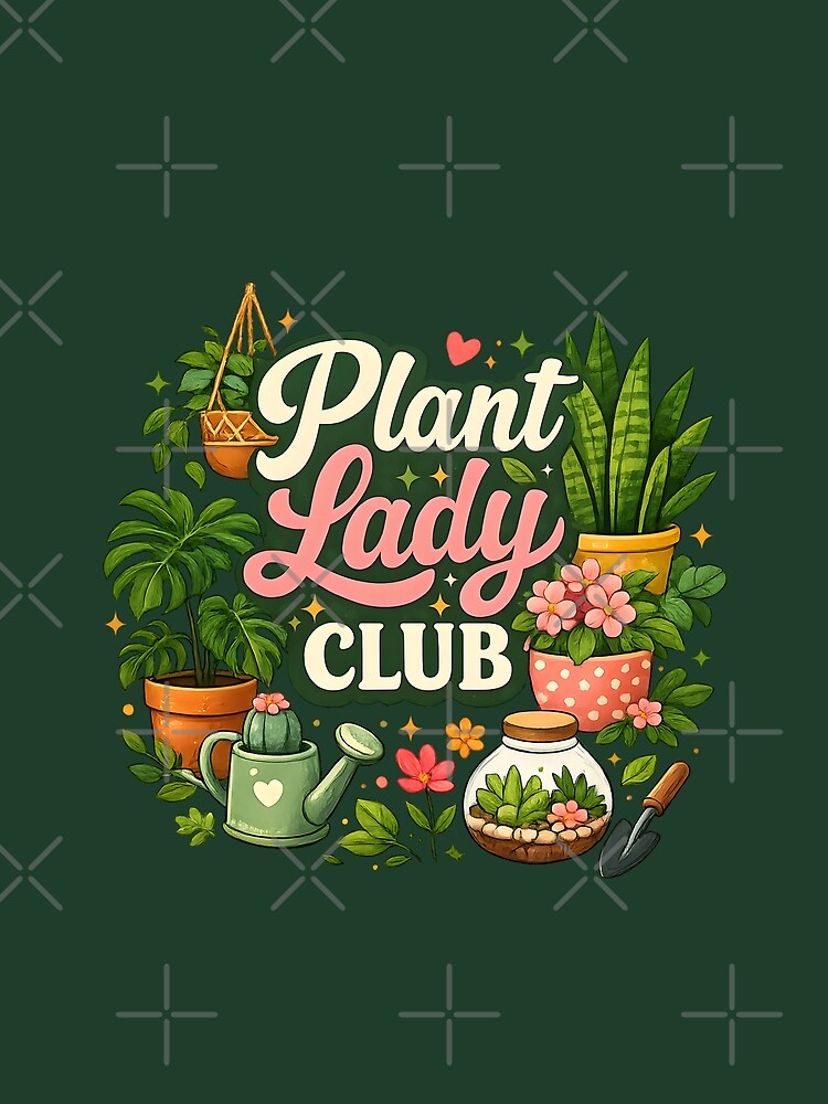 Plant Lady Club – Cute Botanical Lover Illustration by blankTeeShirt