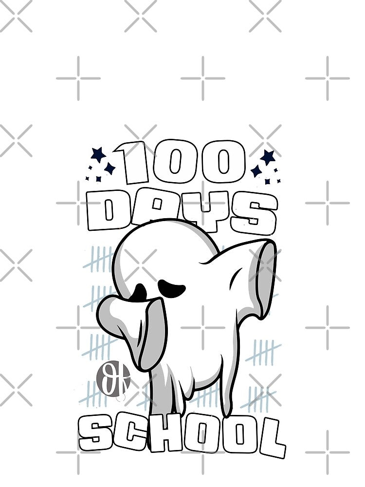 100 Days of school featuring a Cute Dabbing ghost #3 by XYDstore