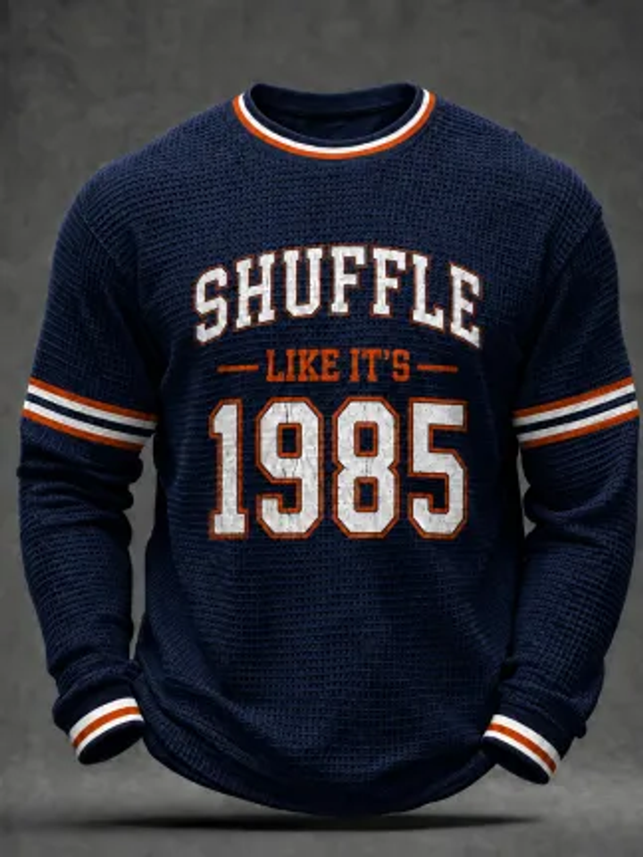 Men's Waffle Long Sleeve Sweatshirt, Football Gameday Apparel for Football Fans