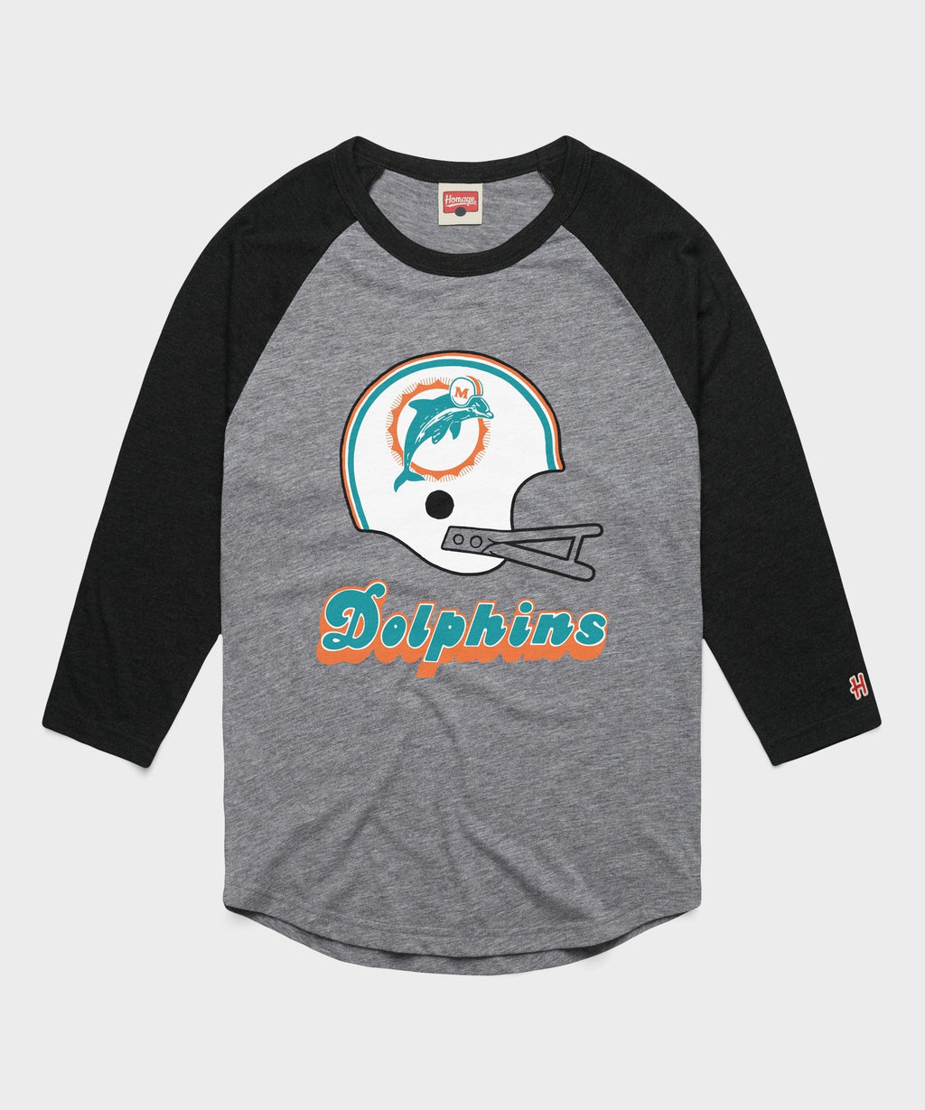 Miami Dolphins Big Helmet Raglan