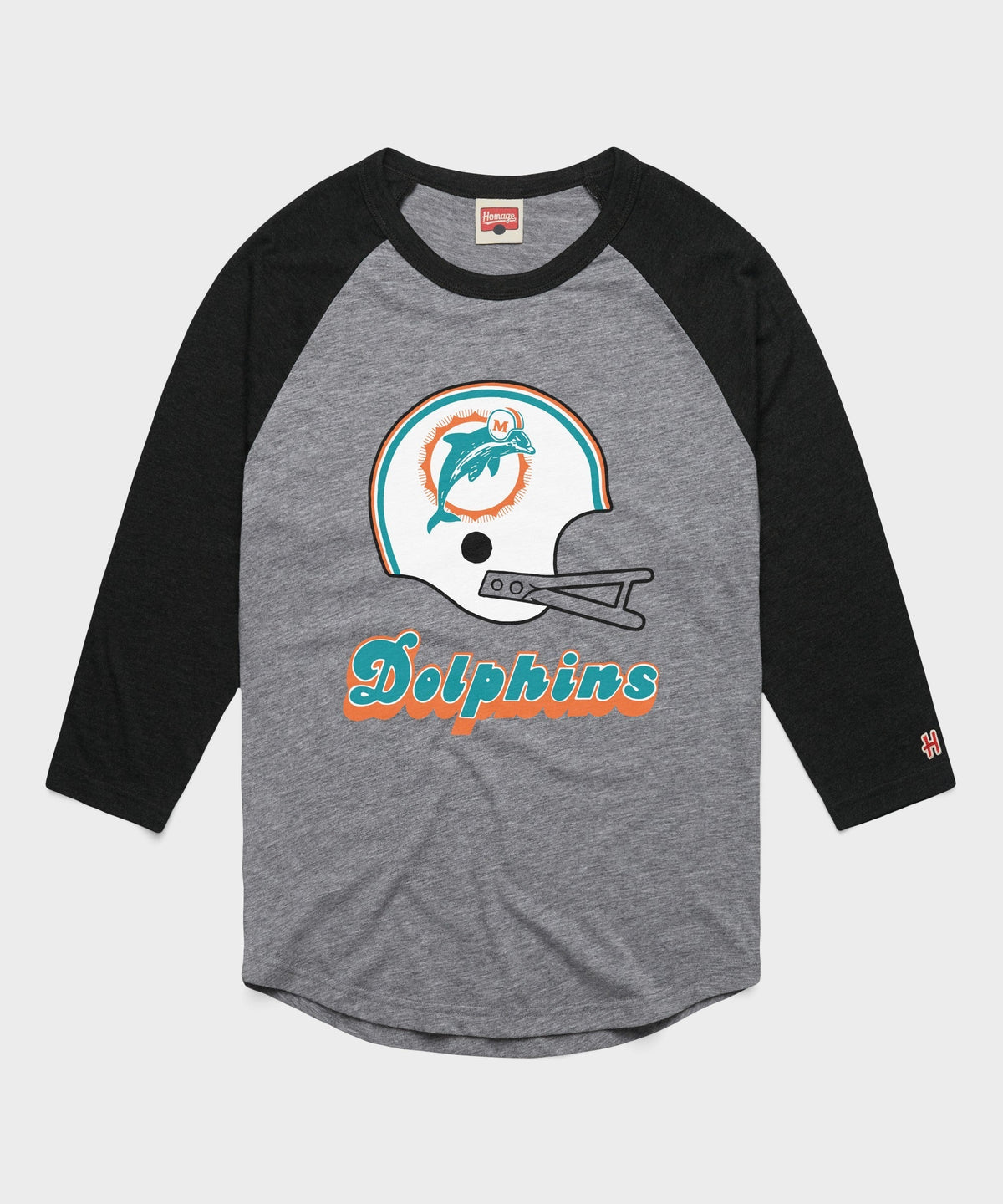 Miami Dolphins Big Helmet Raglan